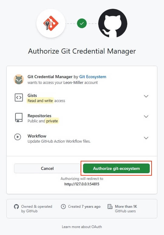 Authorize Git Credential Manager