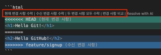 VS Code에서 충돌 확인
